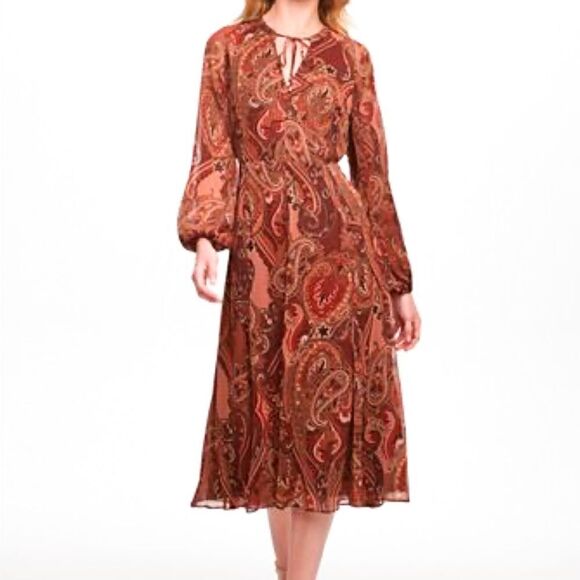 NWT Tommy Hilfiger Balloon-Sleeve Paisley -Print - Picture 6 of 10